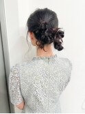 編み込みツインシニヨン