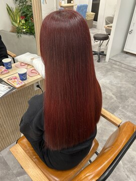 シアン 立川店(Shian) ぱつっとロング×レッド