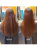 ◯美髪縮毛矯正　乾かすだけでサラ艶髪　ロング　ストレート