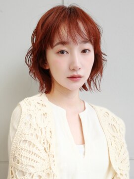 アイビー 吉祥寺(aivee) くびれショートボブ/ゆるふわウェーブ/チェリーオレンジレッド