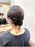 熊本　お呼ばれボブアレンジ　結べるボブ　切りっぱなし　Arisa.