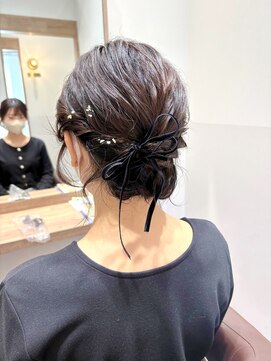 サロウィン 熊本上通り店(SALOWIN) 熊本 お呼ばれボブアレンジ 結べるボブ 切りっぱなし Arisa.