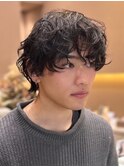 ダウンバングマッシュスパイラルパーマ