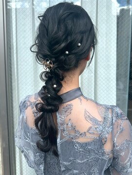 チャオ バイ ミチ(Chao by MICHI) 【ChaoMICHI yu-ka】 編み下ろし 結婚式 三つ編み 結婚式 20代