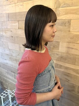 ドルセプラタ(Dulce plata) 【kaN.】切りっぱなしボブ×インナーカラー×髪質改善ストレート