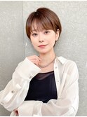 ハンサムショート/丸みショートボブ/20代30代40代50代/顔周り