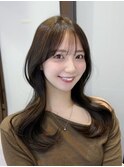 韓国風/くびれヘア/ミディアムヘア/前髪/縮毛矯正/小顔