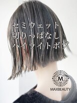 セミウェット切りっぱなしハイライトボブ☆銀座/東京駅