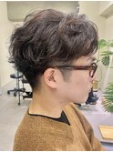 大人男性メンズカットニュアンスセンターパートナチュラル