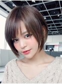 姫カットレイヤー/韓国風巻き/くすみベージュ/ショートボブ★82