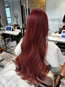 アジールヘア 池袋東口店(agir hair) ケアブリーチハイトーンカラーチェリーレッドカラー