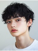 ニュアンスパーマ×メンズ/眉毛/韓国/ブリーチ/パーマ/ブリーチ