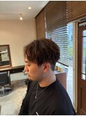 【お客様スタイル】メンズすっきりセンターパート