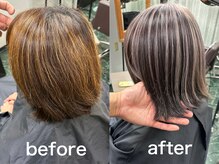 他店ブリーチムラ修正【ブリーチ/ウルフカット/カラー】