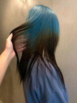 リアン(Lien)&nbsp;デザインカラー/ブルーグリーン×ブラック/ストレートヘア