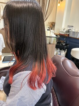 オルシェット(olchette) レッドオレンジの裾カラー
