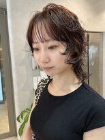 ムクコア(Muk CORE) レイヤーウルフパーマボブニュアンスルーズパーマ大人可愛い川崎