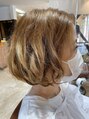 ブームヘアー 堀之内店(BooM HaiR) 重めボブもハイトーンカラーで柔らかく!