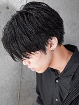 アルファ 新宿(alpha)&nbsp;フェザーパーマ/ブルーブラック/刈り上げセンターパート[新宿]