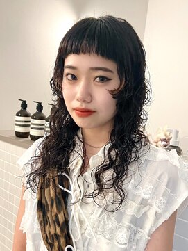 テトヘアー(teto hair) ウルフ、パーマ　フェイスレイヤー、オン眉