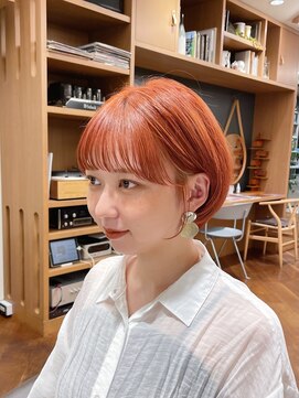 ビュートリアム 梅田(BEAUTRIUM) ショートボブ/丸みショート/オレンジカラー/マッシュショート