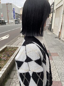 ボアップ(boappu) #ぷつっとカット#切りっぱなし#ブルーブラック#暗髪カラー