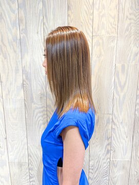 ヘアートゥリース 武蔵小杉店(hair trees) 切りっぱなし×ハイライト×ベージュグレイ　トゥリース武蔵小杉