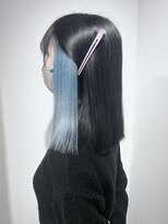 クアトログランシュ 水戸店(QUATRO×GranCieux) インナーカラー×水色【水戸/カラー/ブリーチ】