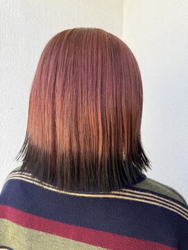 ジュエル(JEWEL) ピンクベージュとブラックの裾カラー