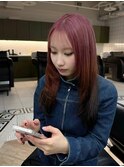 ダブルカラーブリーチインナーカラー顔周りレイヤー