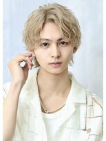 リップス 梅田ロフト(LIPPS) ブリーチパーマ 波巻き センターパート