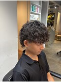 刈り上げなしマッシュ×ツイストスパイラルパーマ