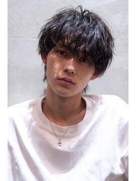 メゾンバイハバナ(maison by HAVANA) メンズサーフカール波巻きパーマダークアッシュ束感ショート