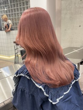 サンクプロジェクト(cinq PROJECT) 韓国ヘアー顔周りレイヤーミルクティーベージュピンクカラー