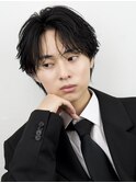 韓国マッシュセンターパートツーブロックフェザーパーマシャドウ