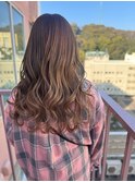 #オリーブ #ベージュ #ブリーチなし #波巻き #透明感 #透け感