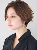 耳掛け　前下がり　ショートボブ　手入れ簡単　30代　40代　50代