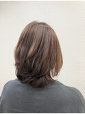 小顔/ひし形/ミディアム/暖色系/白髪染め/40代50代/レイヤー