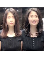 アフロート ギンザ(AFLOAT GINZA)&nbsp;AFLOAT GINZA【仲道 弘泰】黒髪くびれセミディ【before→after】