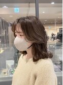 外ハネミディアム/ブラウンベージュ３０代、４０代、５０代