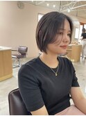 伸ばしかけヘア×ボブ×暗アッシュグレージュ