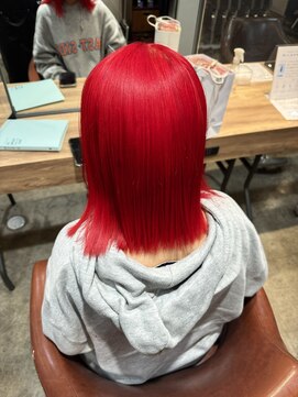 ヘアーブレイス(hair brace) ブリーチ二回~落ちる赤 スタイリスト聖斗