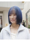 ネイビーカラーハイトーンカラーケアブリーチインナーカラー