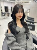 13506黒髪くびれヘア髪質改善レイヤーカット韓国風巻きワンホン