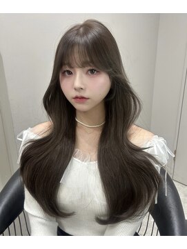 ボタン テンジン(VOTAN tenjin) [votanふうか]オリーブグレージュ/顔周りカット/天神韓国ヘア