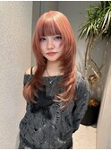 【KASUMI天神美容室】ピンクベージュ×ハッシュカット