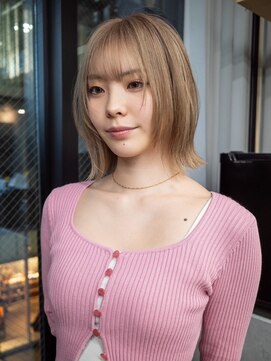 ギークス(GEEKS) 【GEEKS渋谷】ミルクティーブラウン/くびれボブ/ボブウルフ/小顔