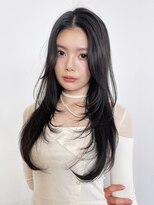 アイティーバイアルバム 松戸店(IT by ALBUM) ロンググレージュ顔周りレイヤー韓国ヘア_F30555