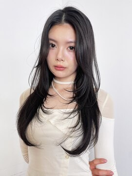 アイティーバイアルバム 松戸店(IT by ALBUM) ロンググレージュ顔周りレイヤー韓国ヘア_F30555