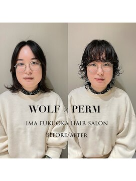 エノウ(enow) ショートウルフ ×パーマ enow赤坂
